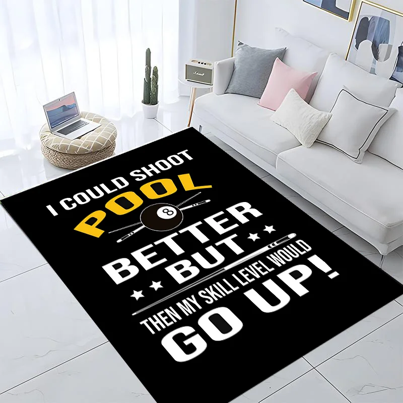 Tapis imprimé à 8 boules noir et blanc, antidérapant, multifonction, pour salon, entrée, décoration de couloir de maison