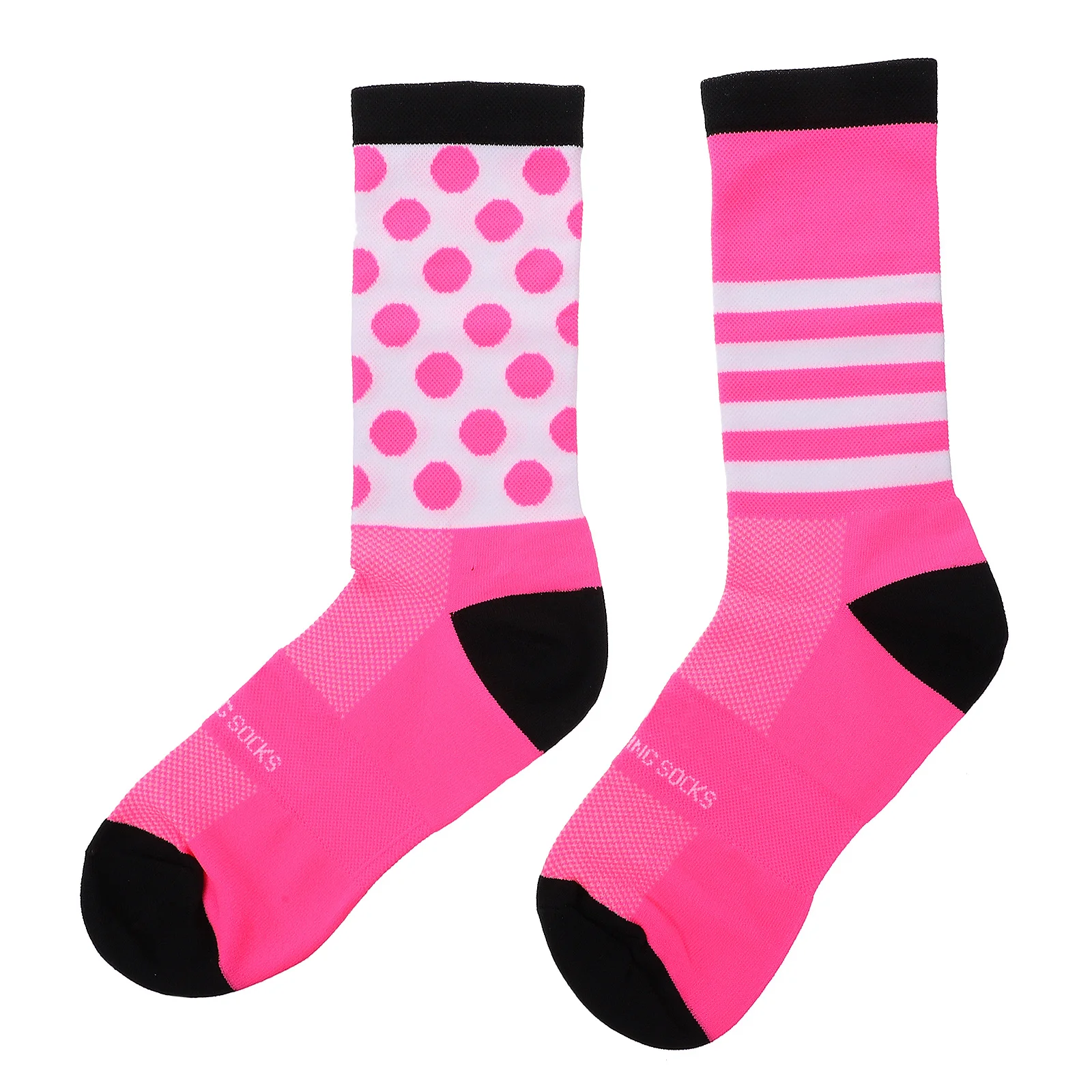 

1Pair Breathable Athletic Socks Bright Color Mid-Stocking for Running Cycling Fitness Sports Perspiration Absorption Nylon