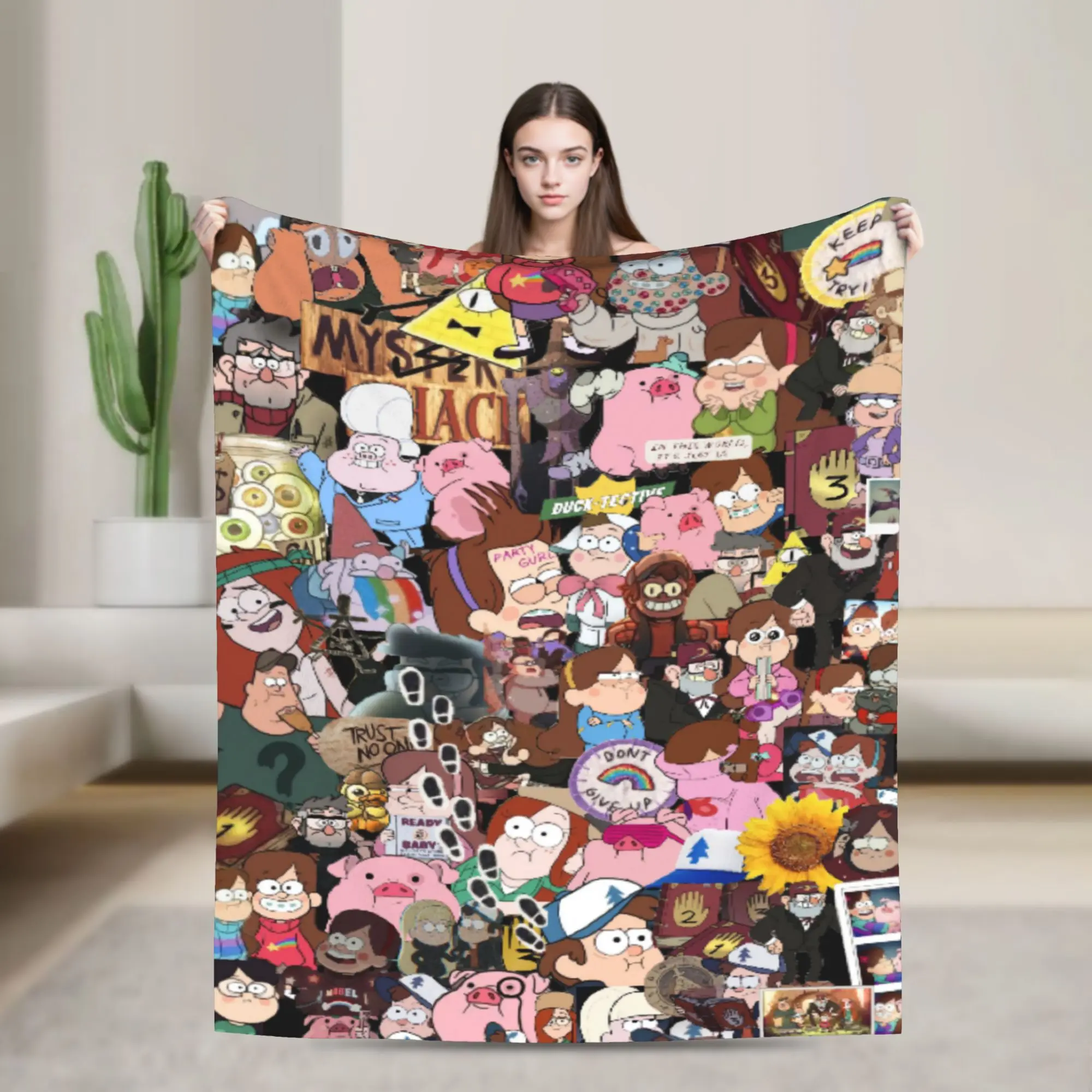 Gravitys Falls Throw Blanket for Couch  Soft Fuzzy Plush Blanket 50x60 Inch Multi-size Bedspreads for All Seasons