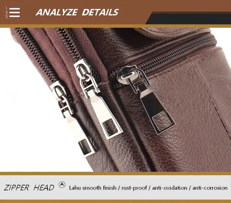 Herren-Leder-Gürteltasche - Große Kapazität Handy-Gürteltasche - Outdoor-Arbeitsrucksack, Sport-Wandertasche Tragbare Umhängetasche – Detail 27