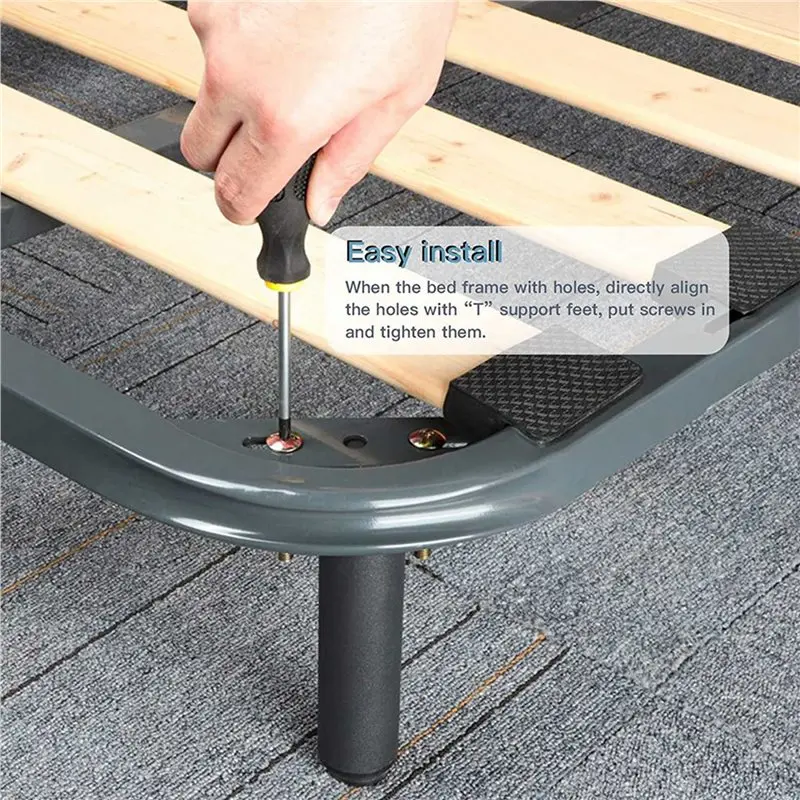 A34R 6 قطع أرجل إطار السرير، ساق دعم مركزية بارتفاع قابل للتعديل لإطار السرير، شريحة مركزية للسرير ساق دعم ثقيلة (4.7-8.67 بوصة) #3