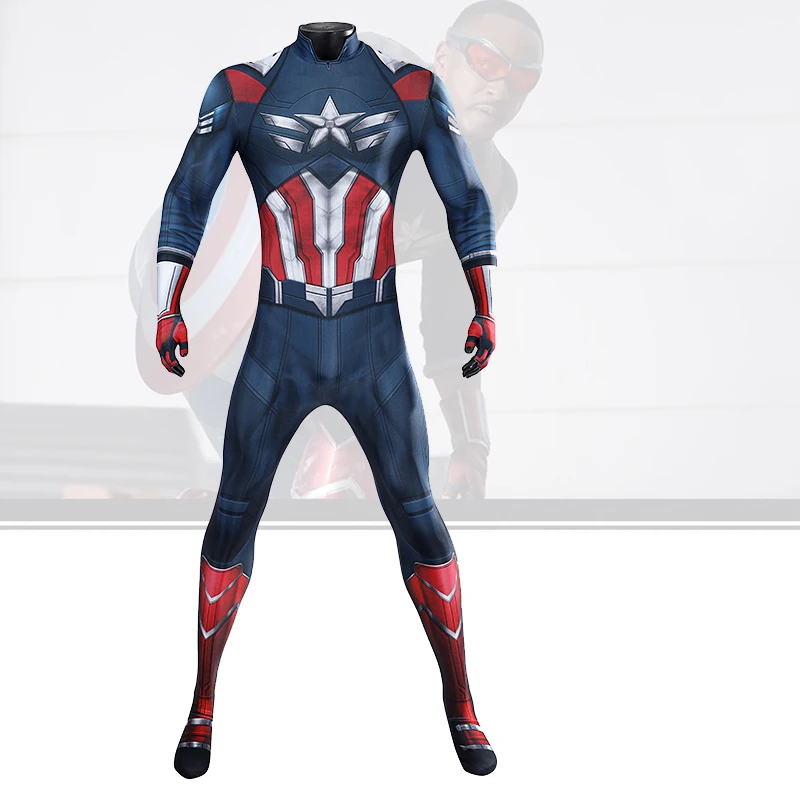 Superhero Captain 4 Cosplay Costume Falcon Sam Wilson Movie 2025 Captain US Costume Zentai Suit Bodysuit For Women Men Halloween