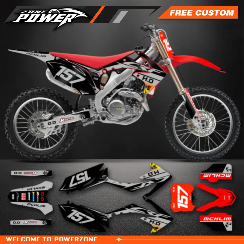 Powerzone Motorcycle Graphic Decal Stickers Kits For Honda CRF450 CRF450R 2009-2011 2012 CRF250 CRF250R 2010 2011 2012 2013 95