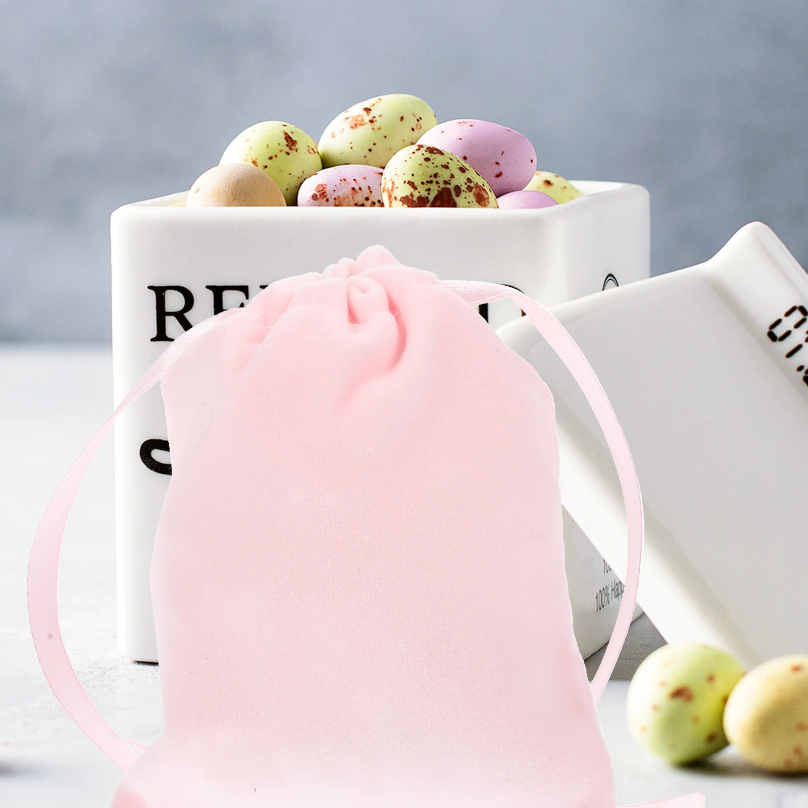 

10pcs 7Cm Pink Jewelry Gift Bags Drawstring Pouch Luxury Storage For Wedding Party Candy Small Gifts Accessories