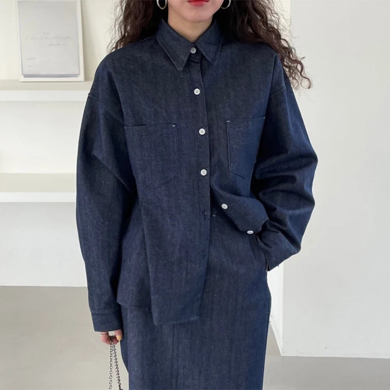 Csa Hoada Vintage E de Manga Larga con Diseño de Abertura en la Cintura Alta y Falda de Media Pierna, Ropa de Tra...