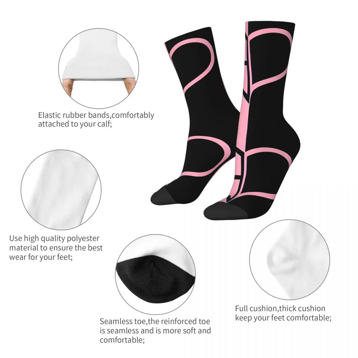 Blacks Pinks Girl Group K-Pop Socks Leisure Stockings Men Medium Soft Outdoor Sports Socks Winter Design Non Slip Socks