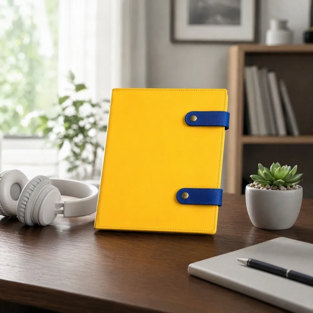 Drawing A5 B5 Notepad Memo Pads PU Leather Cover Paper Planner Loose-leaf Binder Record Book Solid Color Notebook Office