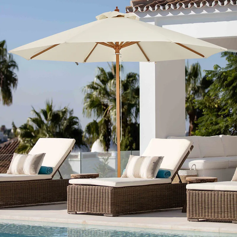 Outdoor Parasol Coffee Shop Umbrella Courtyard Umbrella Garden Central Column Umbrella Round Square Thickened High-end Luxury Su