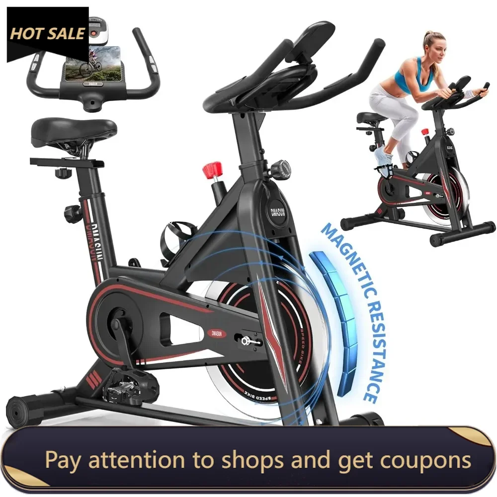 Exercise Bike, Silent Magnetic Resistance Stationary Bike for Home Capacity, Workout Bike with Comfortable Seat Cushion