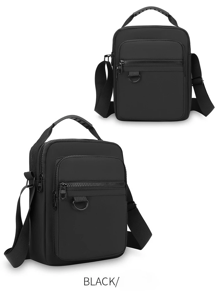 Herren-Umhängetasche, wasserdichte und strapazierfähige Geldbörse, modische Rucksacktasche mit mehreren Reißverschlüssen, Business-Reisetasche. – Detail 22