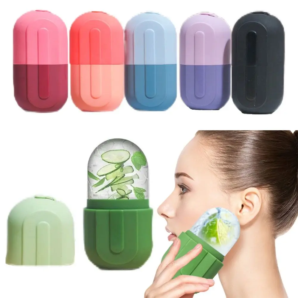 ลูกกลิ้งน้ำแข็งซิลิโคนสำหรับใบหน้า เครื่องมือดูแลผิวความงามแบบใช้ซ้ำได้ แม่พิมพ์น้ำแข็ง ยกกระชับใบหน้า นวดหน้า บริเวณดวงตาและลำคอ