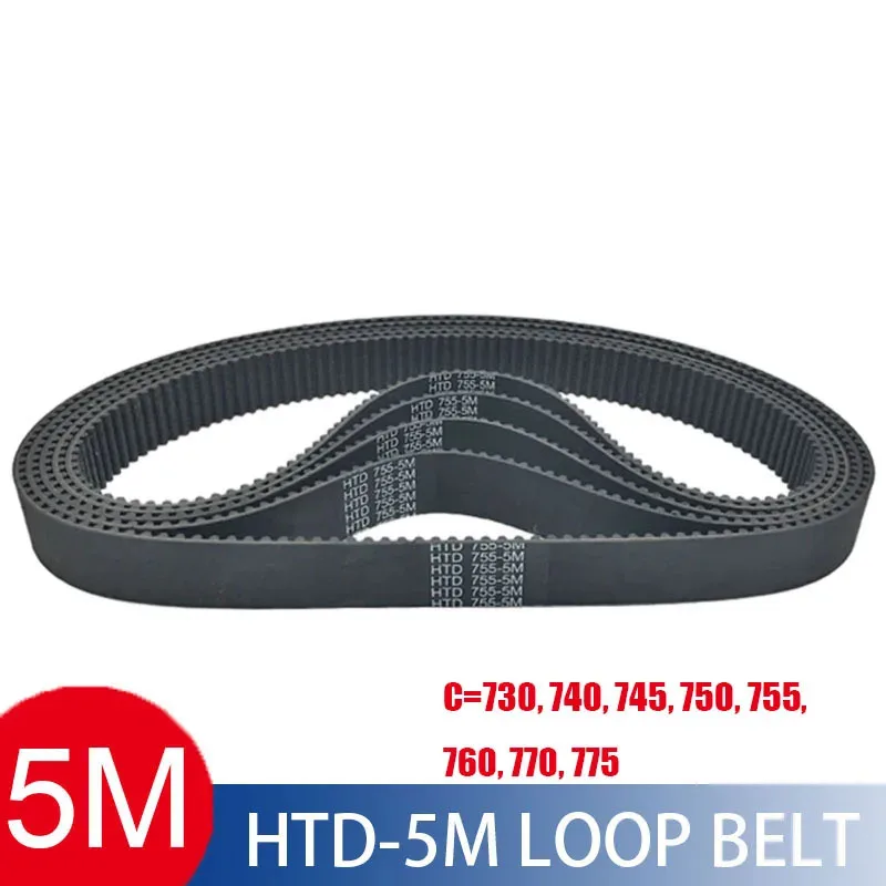 

Closed Loop Timing Belt Transmission Belts HTD 730/740/745/755/760/765/770/775 Width 10 15 20 25 30mm