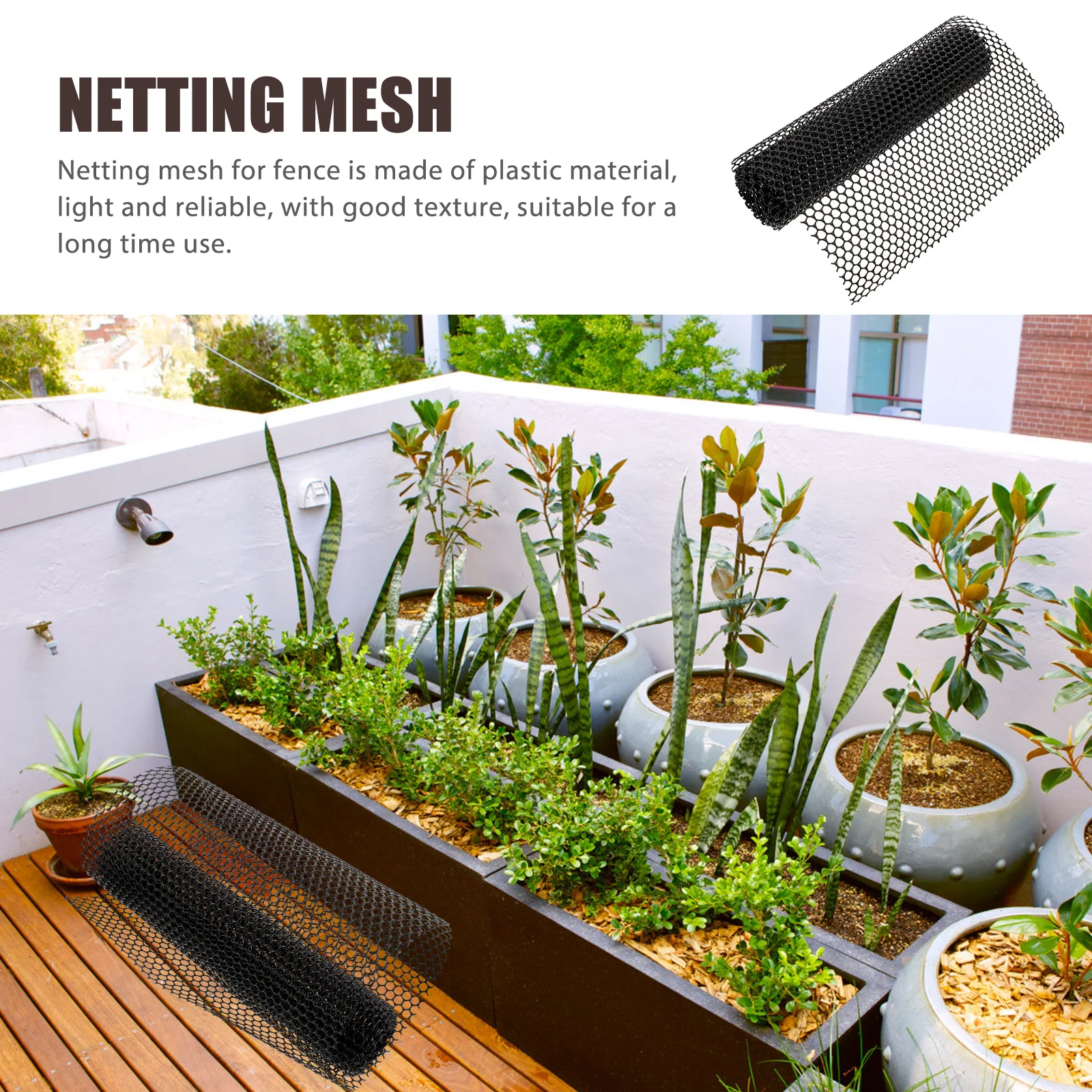 

1 Roll Plastic Mesh Fence Netting Garden Poultry Rabbit Chicken Wire Fencing Outdoor Protection Reusable Green Plant Support