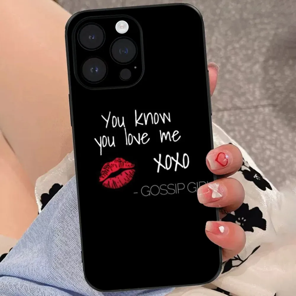 G-Gossip Girl Design Art Phone Case For iPhone 15,14,13,12,11 Plus,Pro,Max,XR,XS,X,7,8 Plus,SE,Mini Soft Black Cover