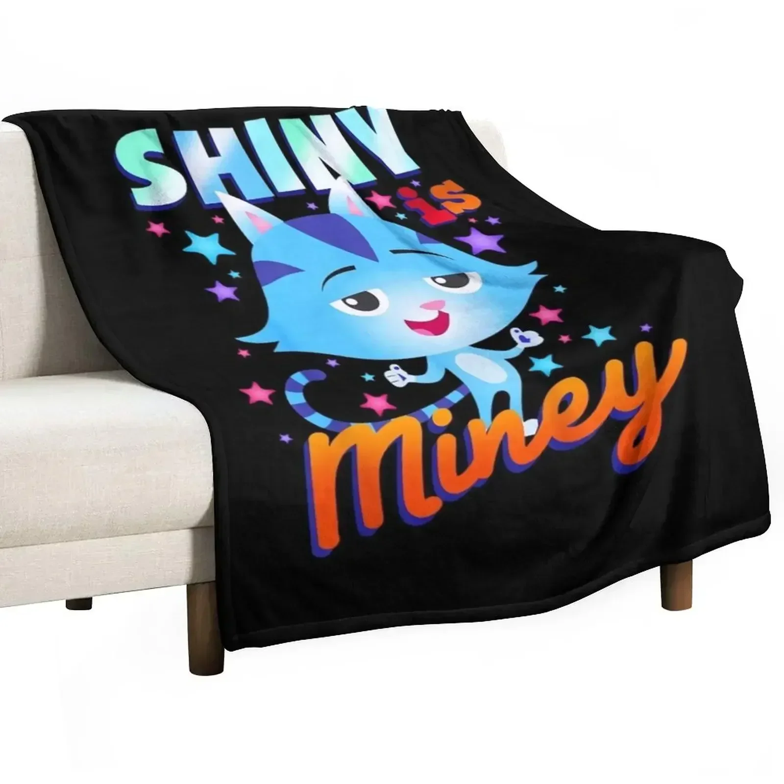 Kids Gabby's Dollhouse CatRat Shiny Is Miney T-Shirt Throw Blanket Moving funny gift Blankets