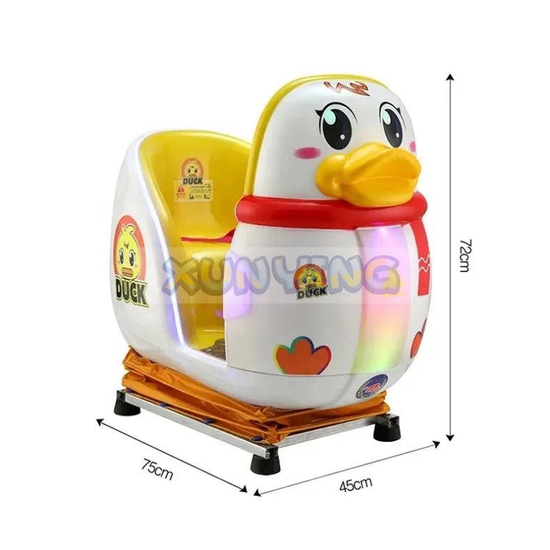 

Amusement Plastic Kiddie Rides Machine Yellow Duck Rocking Machine for Kids