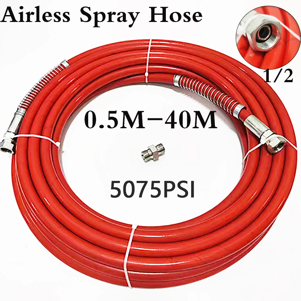 

1/2" BSP Airless Paint Spray Hose 5075PSI Upgraded Thickened Woven Fiber Layer High Pressure Flexible High Pressure Pipe