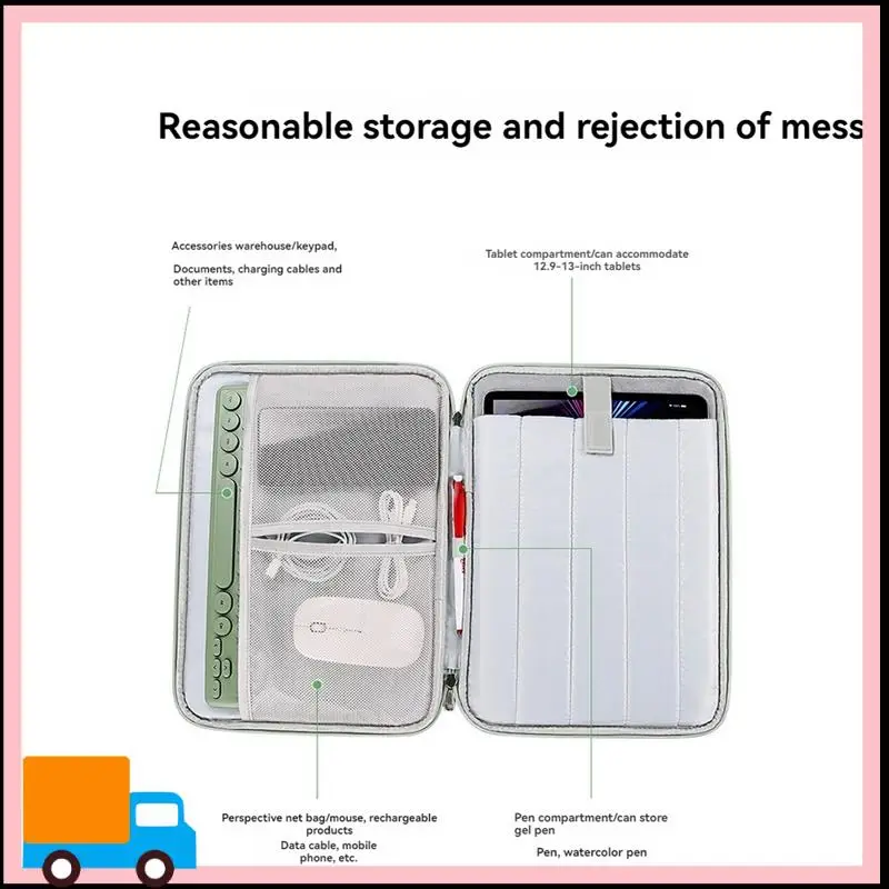 

Professional Multi-Functional Portfolio Travel File Organizer For 12.9-13 Inch Tablet Sleeve Case Tablet Carrying Bag