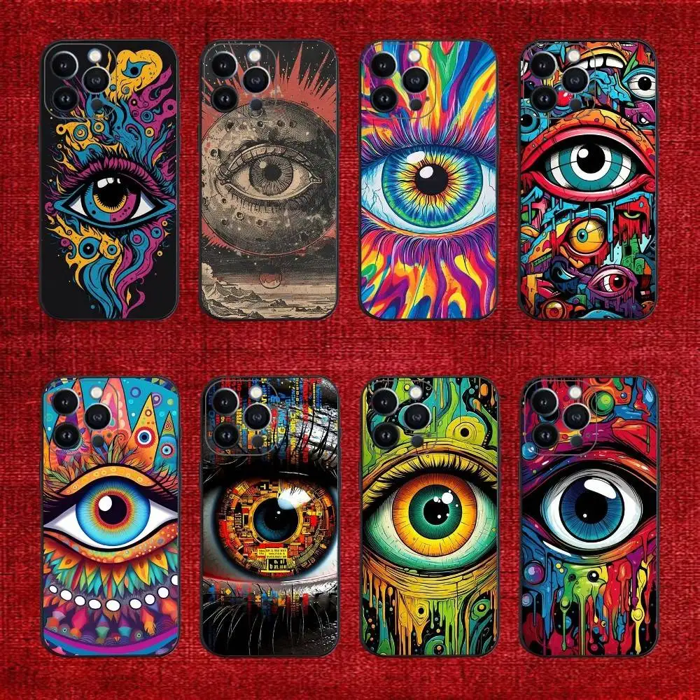 

Devil Eye Phone Case For iPhone 16e,16,15,14,13,12,11,Pro,X,XS,Max,XR,Plus,Mini Soft Black Cover
