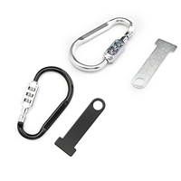 Topteng Helmet Lock Quick Release Buckle Fastener + T Bar for Motorcycle Scooter Biker Chrome