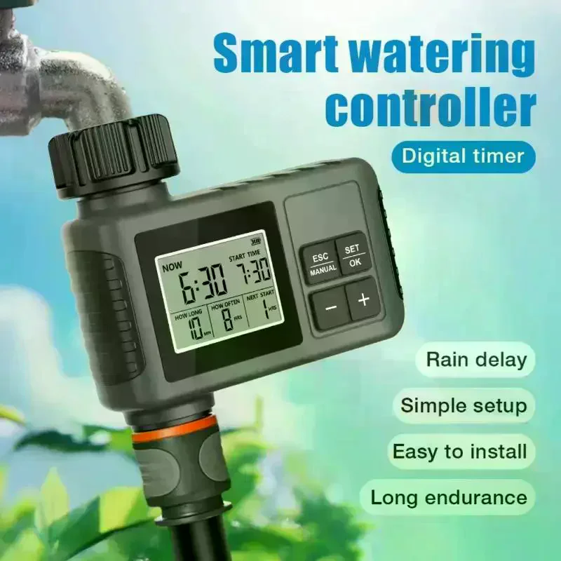 Automatic Water Timer Intelligent Irrigation Watering System Sprinkler Timer Garden Programmer Equipment IPX7 LCD Display Smart