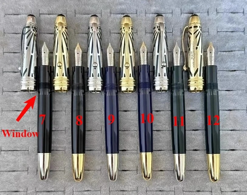 Colección especial de alta calidad MB 149 pluma estilográfica con relleno de pistón origen verde negro rojo azul resina escritura de oficina 1924/2025