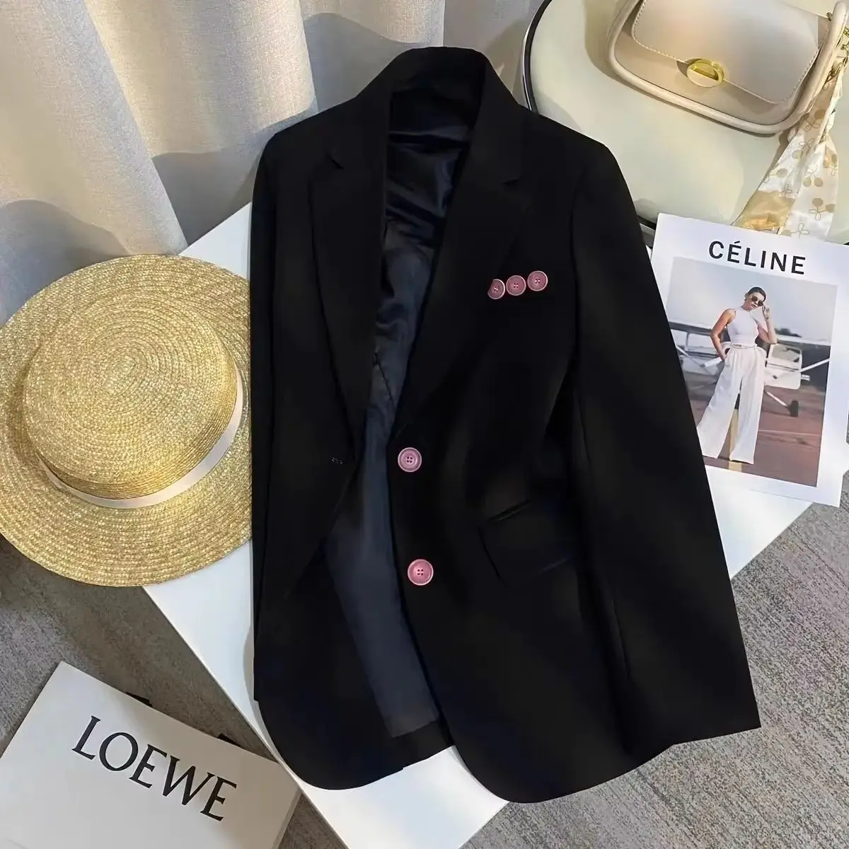 

2025 New Spring Summer Women Suit Coat Design Sense Stripe Ladies Blazer Tops Comfortable Appear Thin Fashion Lady Blazer Jacket