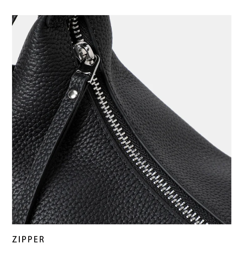 Hobo-Tasche aus genarbtem Rindsleder für Damen mit zwei Trageriemen, weichem Rindsleder und Einzel-Schulterriemen für den täglichen Freizeitgebrauch. – Detail 13