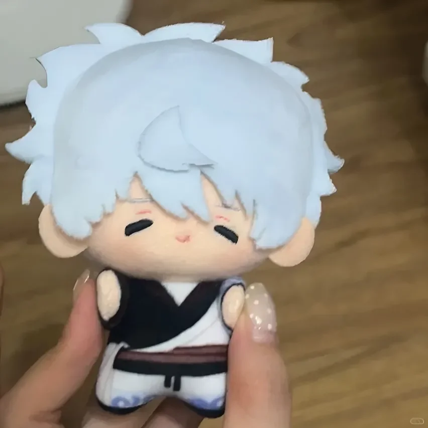 Farcito 10 cm Gintama Gintoki Sakata Cotton Doll Stampato Corpo Portachiavi Mini Morbido Peluche Figure Giocattolo Regalo Di Compleanno