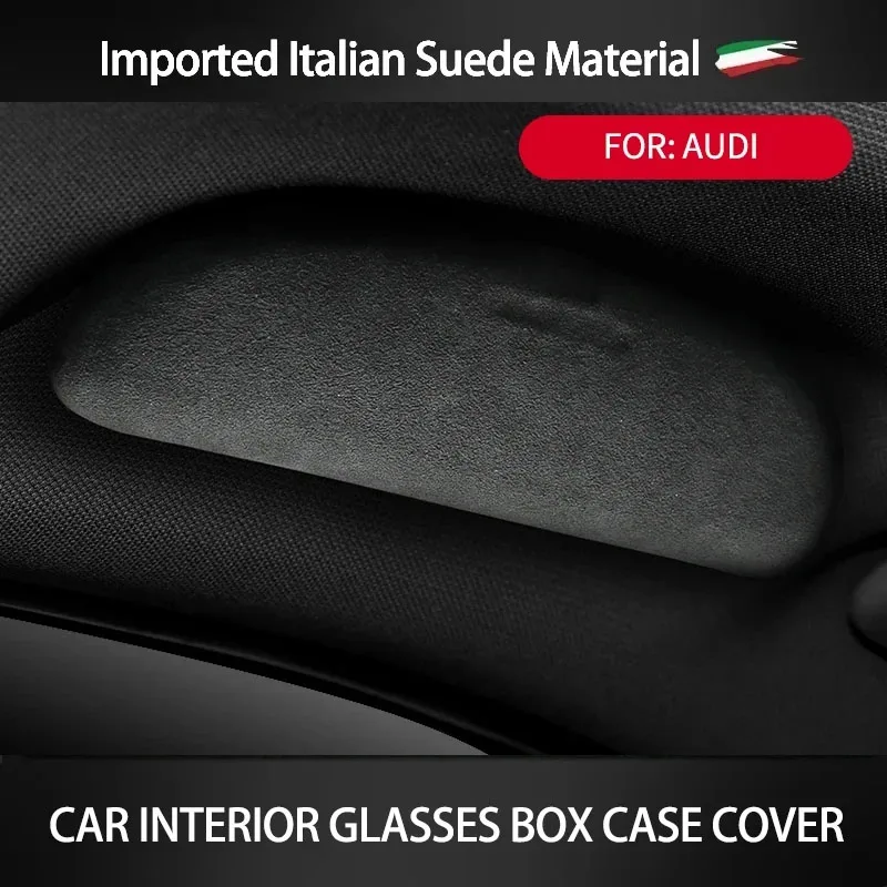 Auto-Brillenetui für Audi Q3 Q5L Q7 Q8 A4 A3 A6 A6L A8L A5 Wildleder-Sonnenbrillenbox Aufbewahrungshalter Umbau-Zubehör