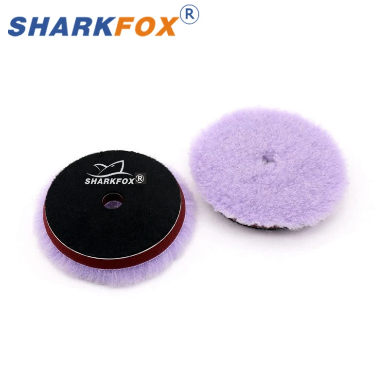 Sharkfox 5 Pieces/lot 5/6 Inch Wool Polishing Pad High Density Lambs Woollen Polish Buffing Pad Car Polisher Buffing Waxing