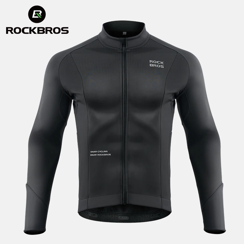 ROCKBROS Bicycle Jersey Fall/Winter Fleece Cycling Clothing Thermal Long Sleeve Cycling Clothing Warmer Windproof Sportswear