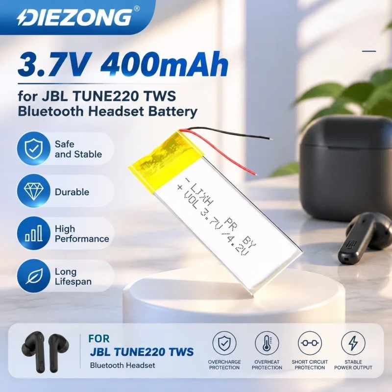 Applicable for JBL TUNE220 TWS Bluetooth Headset Battery TWS220 225TWS Battery Board, Stable and Durable 400mAh