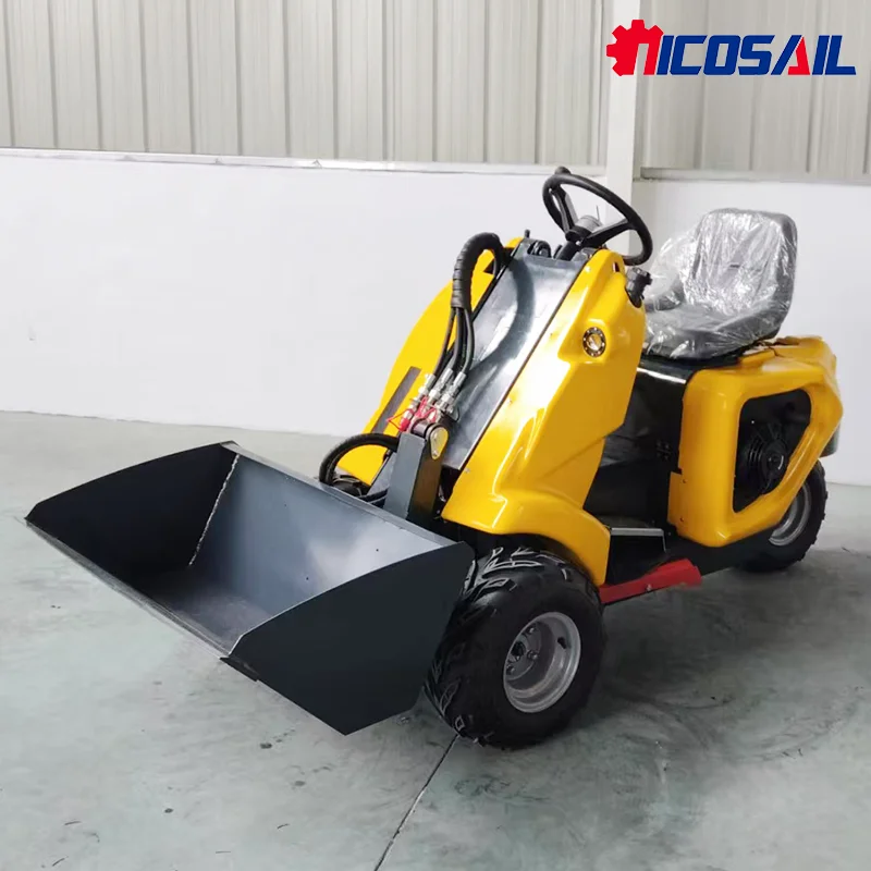 Minicargador vertical de 3 ruedas de alto rendimiento con cargador deslizante frontal
