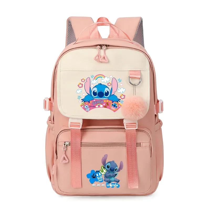 Bolsa escola ponto estrela disney para bebê, mochila de estudante, anti-salpicos, grande capacidade, leve, anime, computador