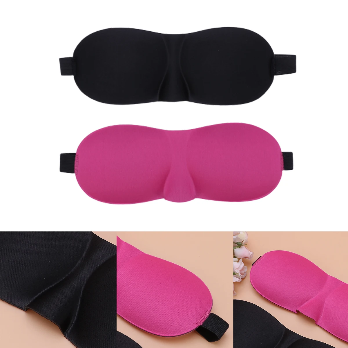 

2pcs Adjustable 3D Eyeshade Sleep Eye Mask Shading Breathable Soft Flexible Light Blocking Eye Cover for Home Hotel Travel Nap