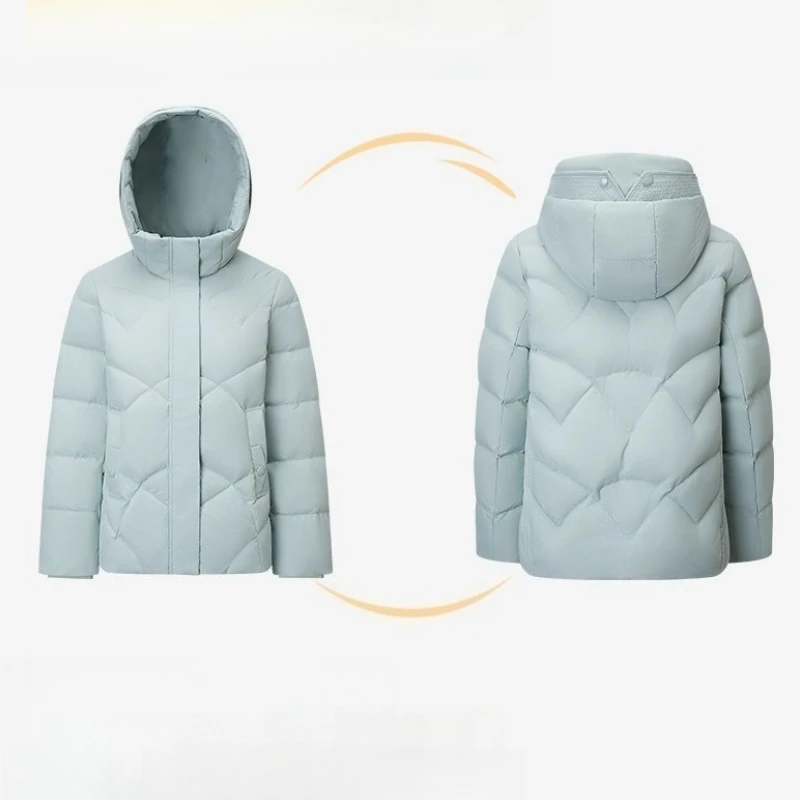 Piumino corto da donna Chericom 2025 inverno con cappuccio colletto alla coreana termico solido minimalista pendolarismo capispalla casual Y309175Y
