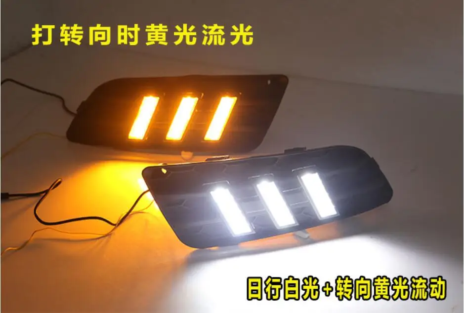 Faro de parachoques de coche para Lancer, luz diurna, accesorios de coche DRL, faro LED, luz antiniebla, 2013 ~ 2015y