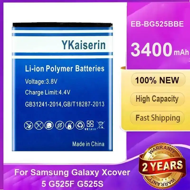 

Сильная совместимость 3400 мАч большой емкости для Samsung Galaxy Xcover 5 G525F G525S EB-BG525BBE аккумулятор мобильного телефона