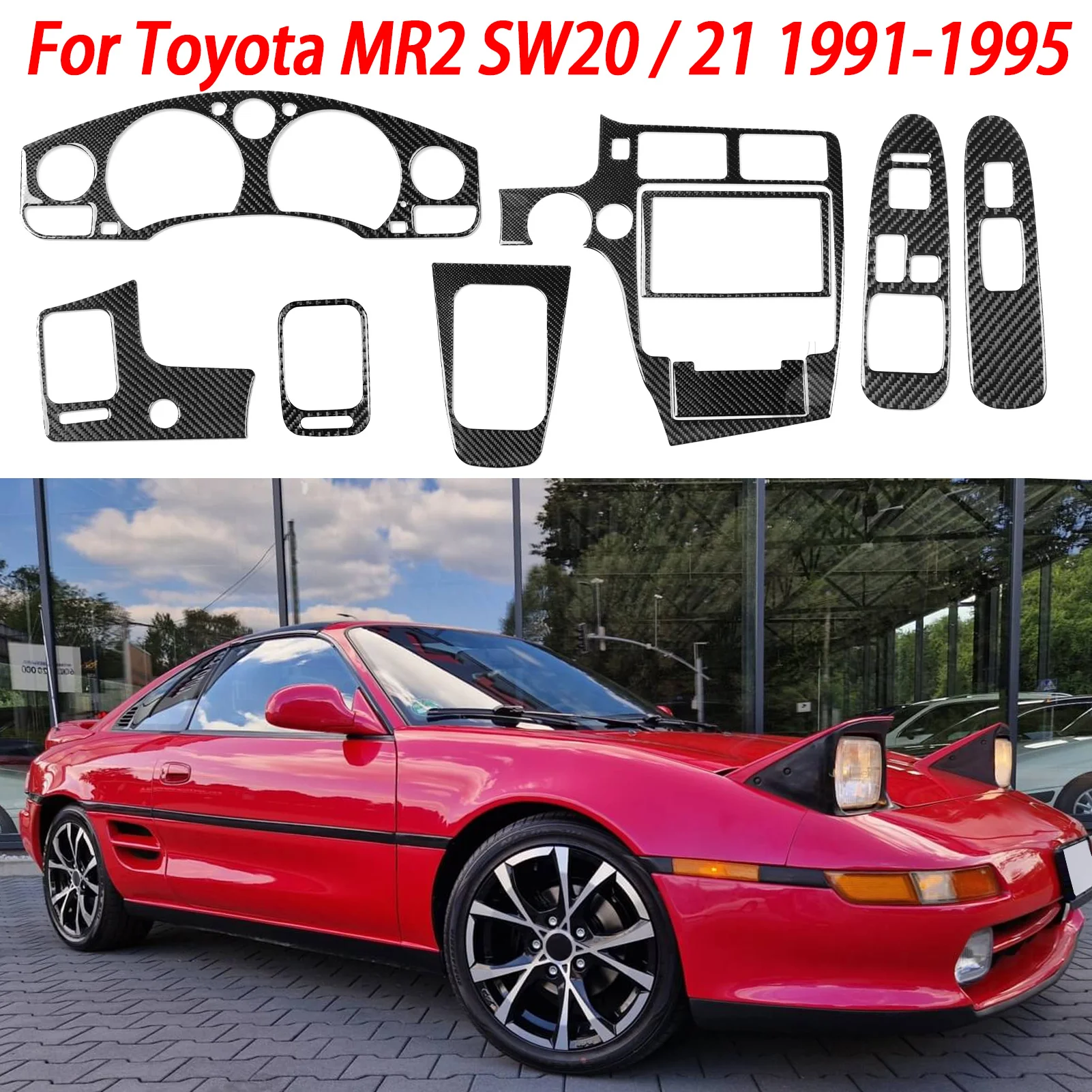 

For Toyota MR2 SW20/21 1991-1995 Car Accessories Dashboard Side Air Outlet Console CD Panel Window Lift Button Cover Sticker