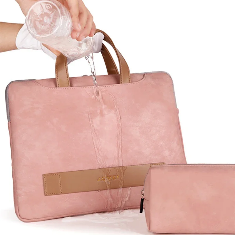 男性と女性のためのpuレザーのラップトップバッグ,ノートブックケース,Macbook Airのブリーフケース,男性のハンドバッグ,14インチ,15.6インチのショルダーバッグ