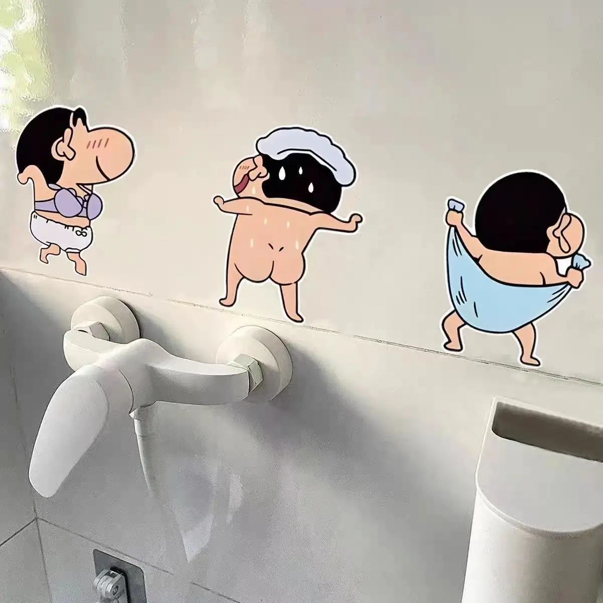 Cartoon Crayon Shinchan Sticker Wall Stickers Bathroom Toilet Sticker Toilet Tile Home Stickers Waterproof Sticker Wholesale