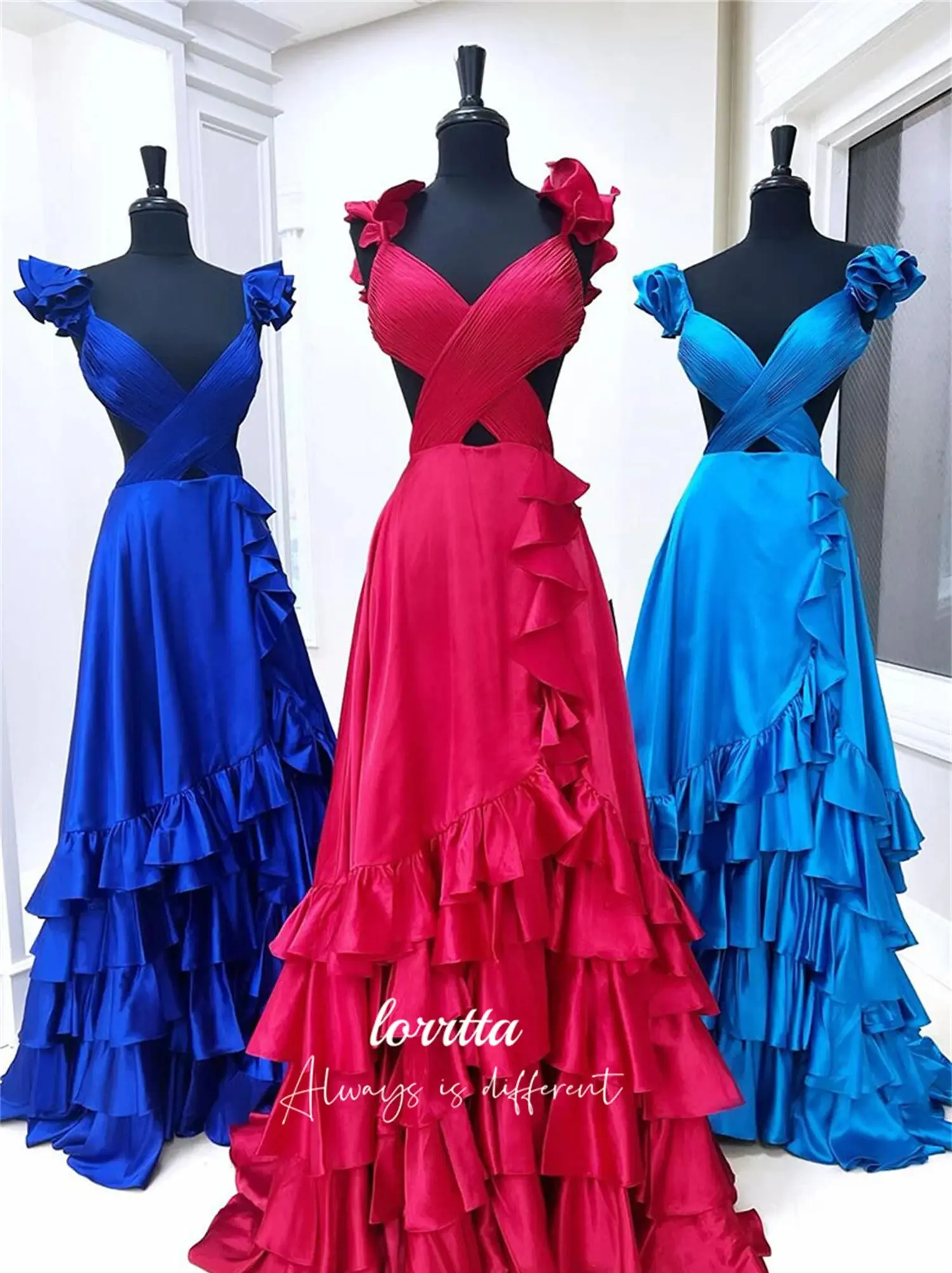 Lorrtta-vestido de noche en capas con Espalda descubierta, traje de baile de lujo para cumpleaños, boda, graduación, fiesta de cóctel, ocasión a medida, 2024