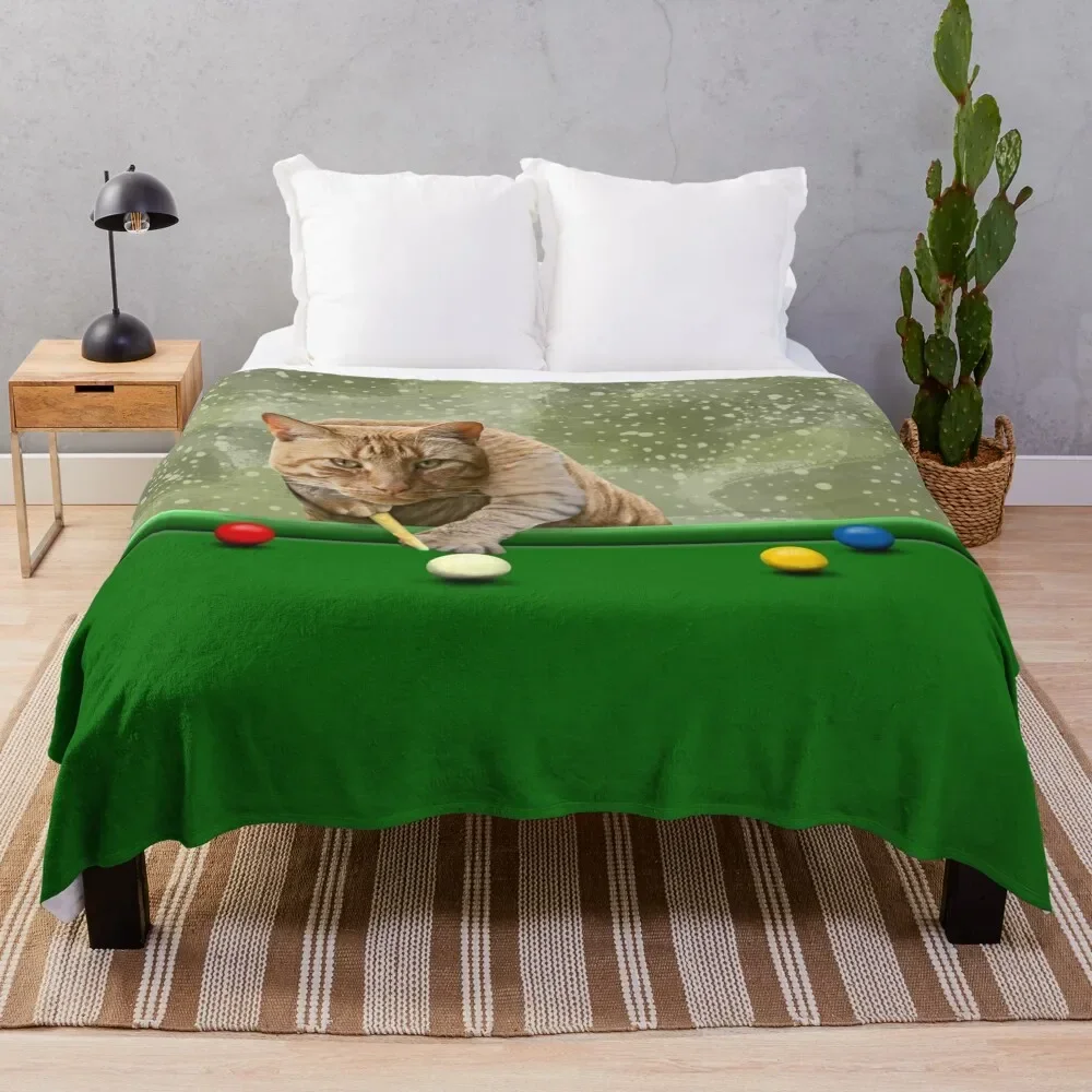 

SNOOKER CAT Throw Blanket Quilt Sofa Throw Polar Blankets