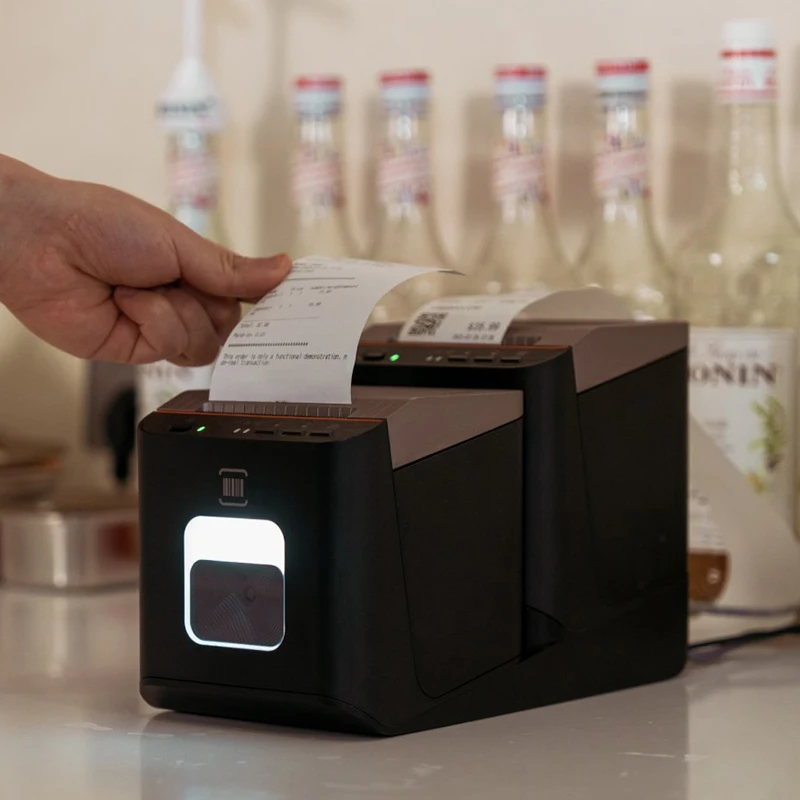 80MM NT320 Inkless Label Printer Machine with 2D Barcode Scanner for Small Business Home Restaurant Thermal Printer