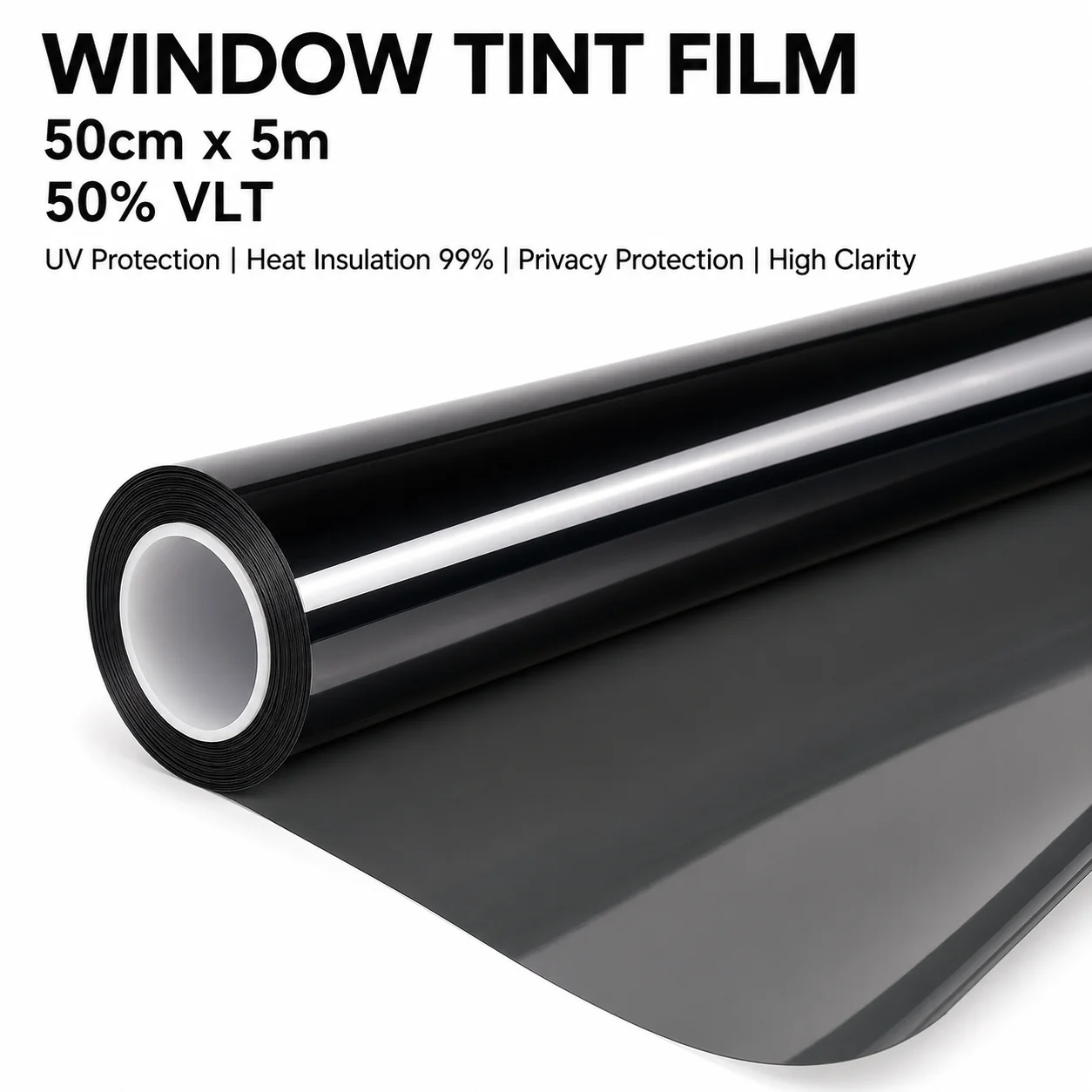 

50% VLT Clear View Smoke Nano Ceramic Car Window Tint Film 50cmX500cm Strong Adhesive Auto Glass Curl Sheet Solar Tint Roll Auto