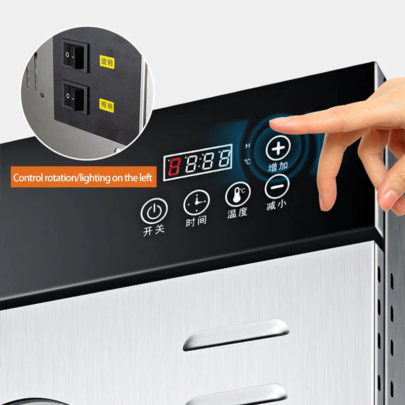 Rotary Household & Commercial Food Dehydrator, Meat Dryer for Sausage Bacon Poultry Dehydrated Food Making
