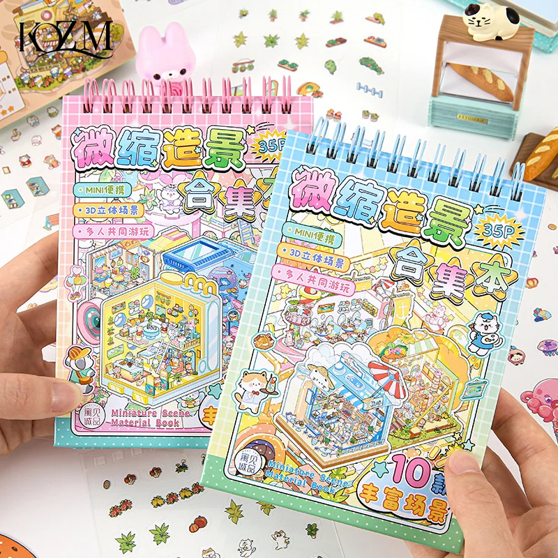 

1Set Chinoiserie Theme Landscape Sticker Books Mountain River World Series DIY Decoration Sticker Cartoon Scene Stack Sticker