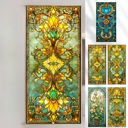 European Vintage Golden Glass Sticker Toilet Bathroom Transparent Opaque Waterproof Voyeur-proof Glass Film