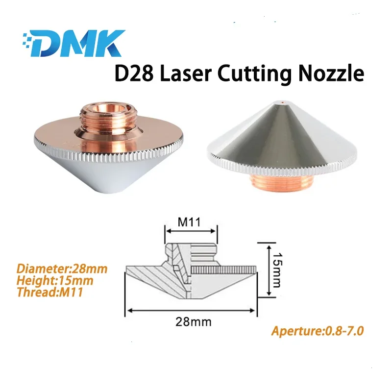 DMK Original Laser Cutting Nozzle D32 M14 H15/D28 H15 M11 Single Double Layer Copper Nozzle For Precitec/WSX/Raytools Laser Head